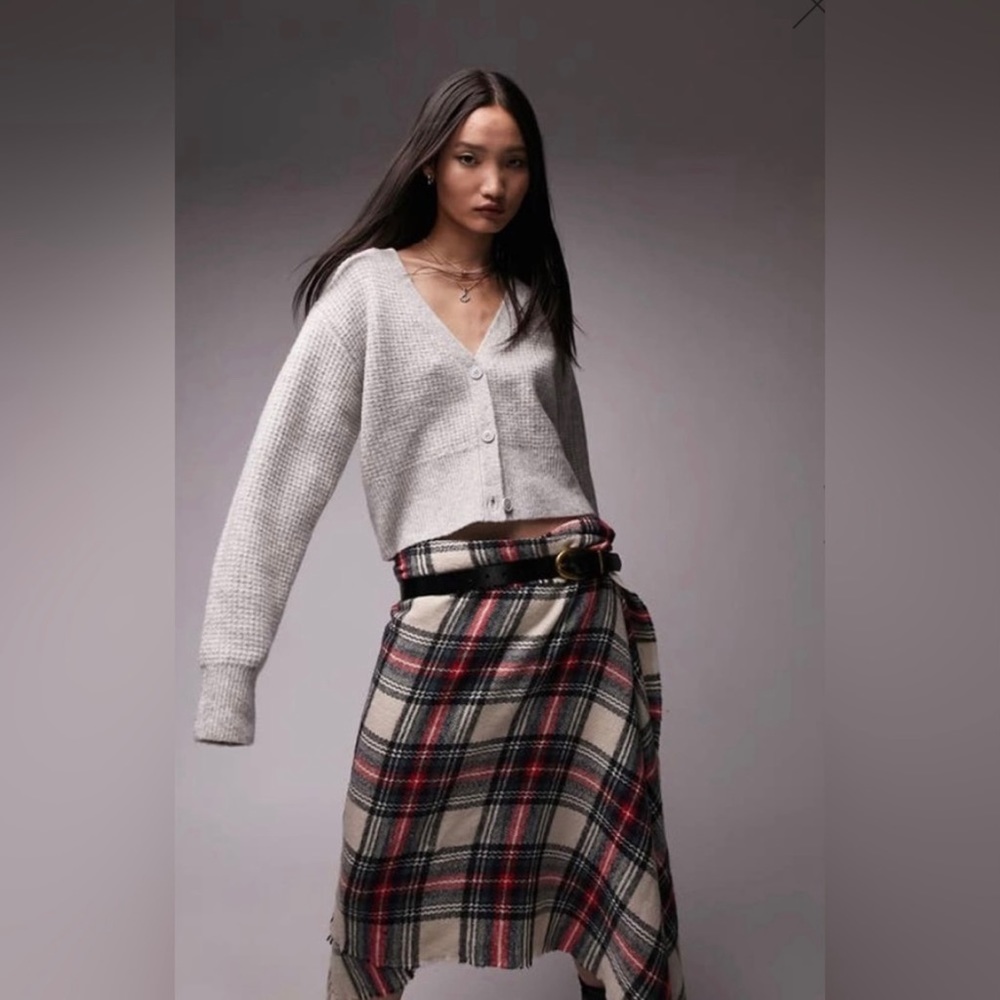 NWT Topshop Waffle Knit Cropped Cardigan Size US 0-2